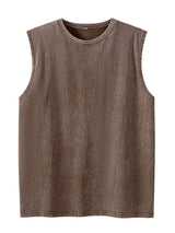 Men’s Washed Cotton Loose Sleeveless Tank Top
