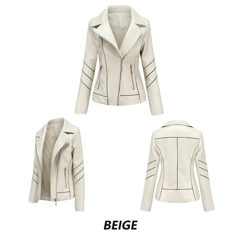 Women's PU Faux Leather Biker Jacket