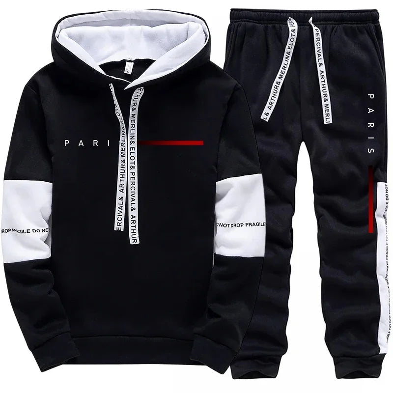Men’s Paris Fashion Hoodie & Sweatpants – Casual Streetwear Jogging Set