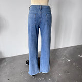 Korean-Style Casual Loose Wide-Leg Jeans for Women