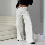 Korean-Style Casual Loose Wide-Leg Jeans for Women