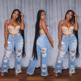 Sexy Elegant Women’s Splice Denim Jeans