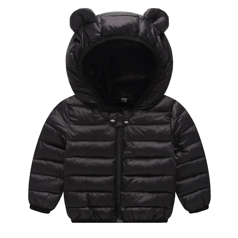 Kids Winter Thick Hooded Jacket – Boys & Girls Padded Fleece Warm Coat | Children’s Cotton Outerwear Cashmere Snowsuit