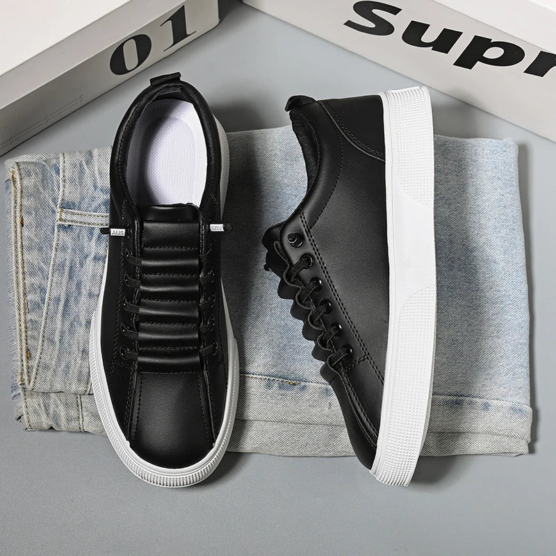 Men’s Casual Lightweight PU Leather Sneakers