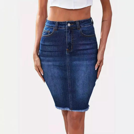 Women’s High Waist Casual Stretch Denim Jean Skirt