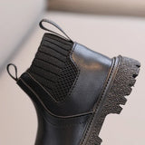 Kids Winter Leather Short Boots