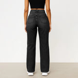 Wide-Leg Jeans for Women – Light Blue High-Waisted Loose-Fit Trousers | Simple Design Fashion Denim for Daily Wear