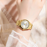 Women’s Small Face Watch – Stainless Steel Analog Quartz Watch with Calendar | Waterproof Ladies Wristwatch