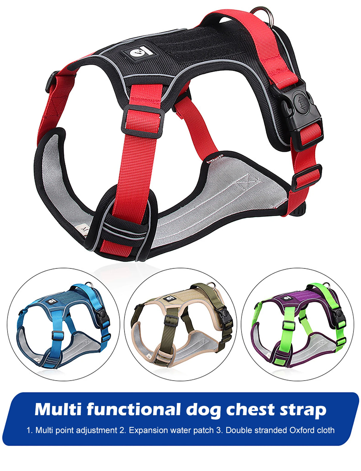 Tactical Reflective Dog Harness – 1680D Waterproof Vest for Medium & Large Dogs