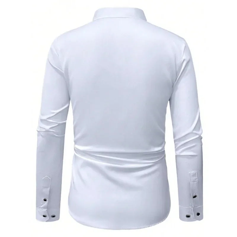 Men’s Elegant Striped Long Sleeve Shirt
