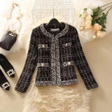 Women’s Tweed Jacket Spring – Trendy Short Tweed Coat Cardigan | Elegant Small Fragrant Ladies Jacket