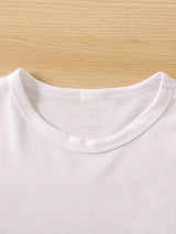 Funny Cat Women Summer White Print T-shirt