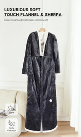 Wearable Heated Blanket with Sleeves – 8-Heat Levels, Flannel, 127x177CM