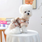 Pet Cat & Dog Winter Jacket – Thickened Warm Coat with Bow Decoration
