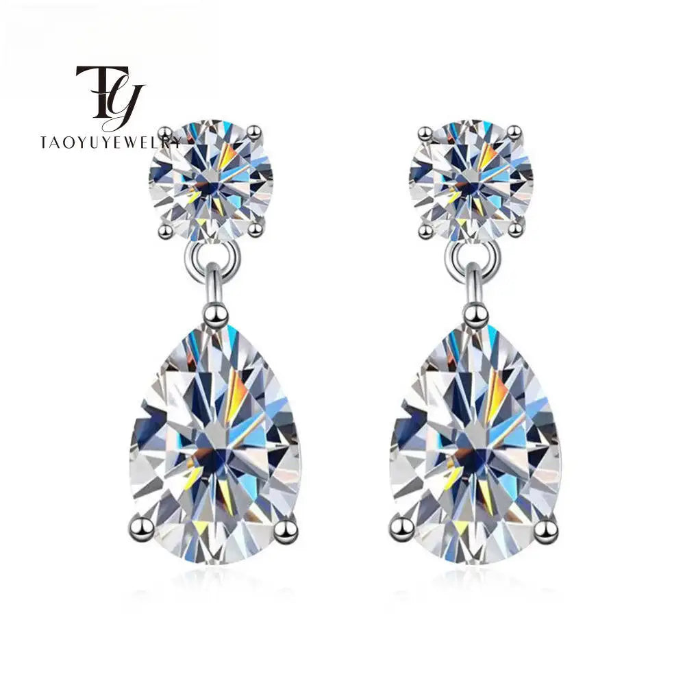 3CT D-Color VVS1 Moissanite Drop Earrings – 925 Sterling Silver Minimalist Jewelry