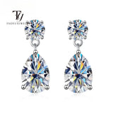 3CT D-Color VVS1 Moissanite Drop Earrings – 925 Sterling Silver Minimalist Jewelry
