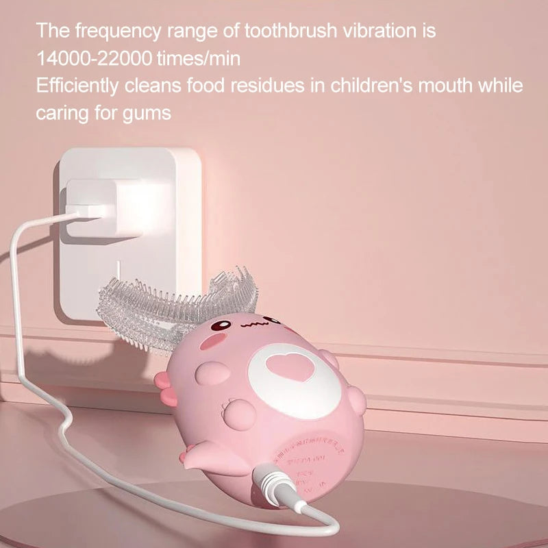 Kid’s 360° U-Shaped Silicone Smart Sonic Toothbrush – Automatic & Rechargeable