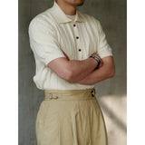 Men’s High-End Ice Silk Knitted Polo Shirt