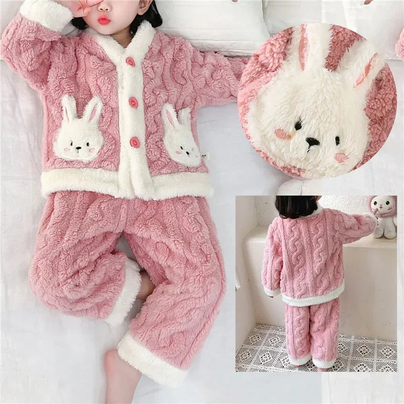Autumn and Winter Children Pajamas | Warm Kids Sleepwear Set