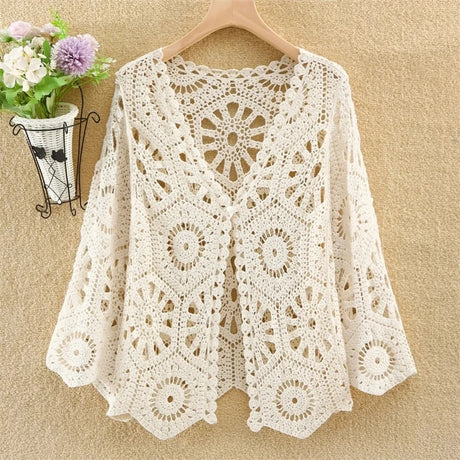 Women’s 2025 Lace Hollow Out Knitted Top