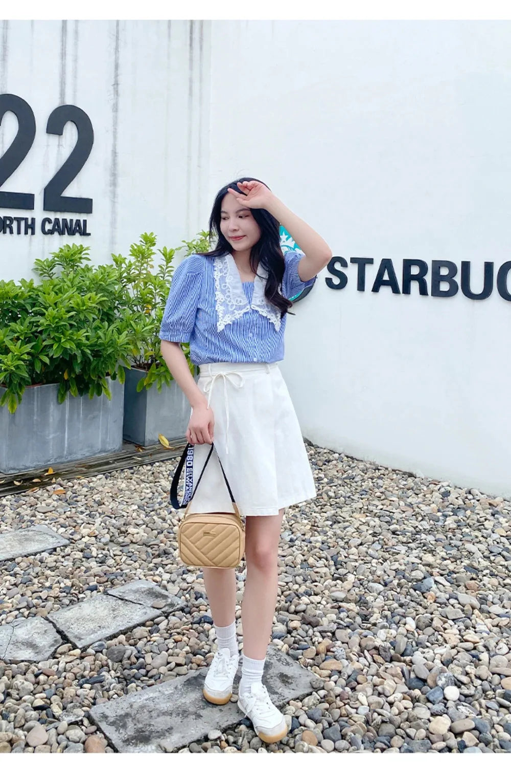 High quality women's PU rolling strip camera bag