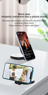 Espejo magnético para selfies con mini luz de relleno – Anillo de luz para teléfono ajustable de doble color 