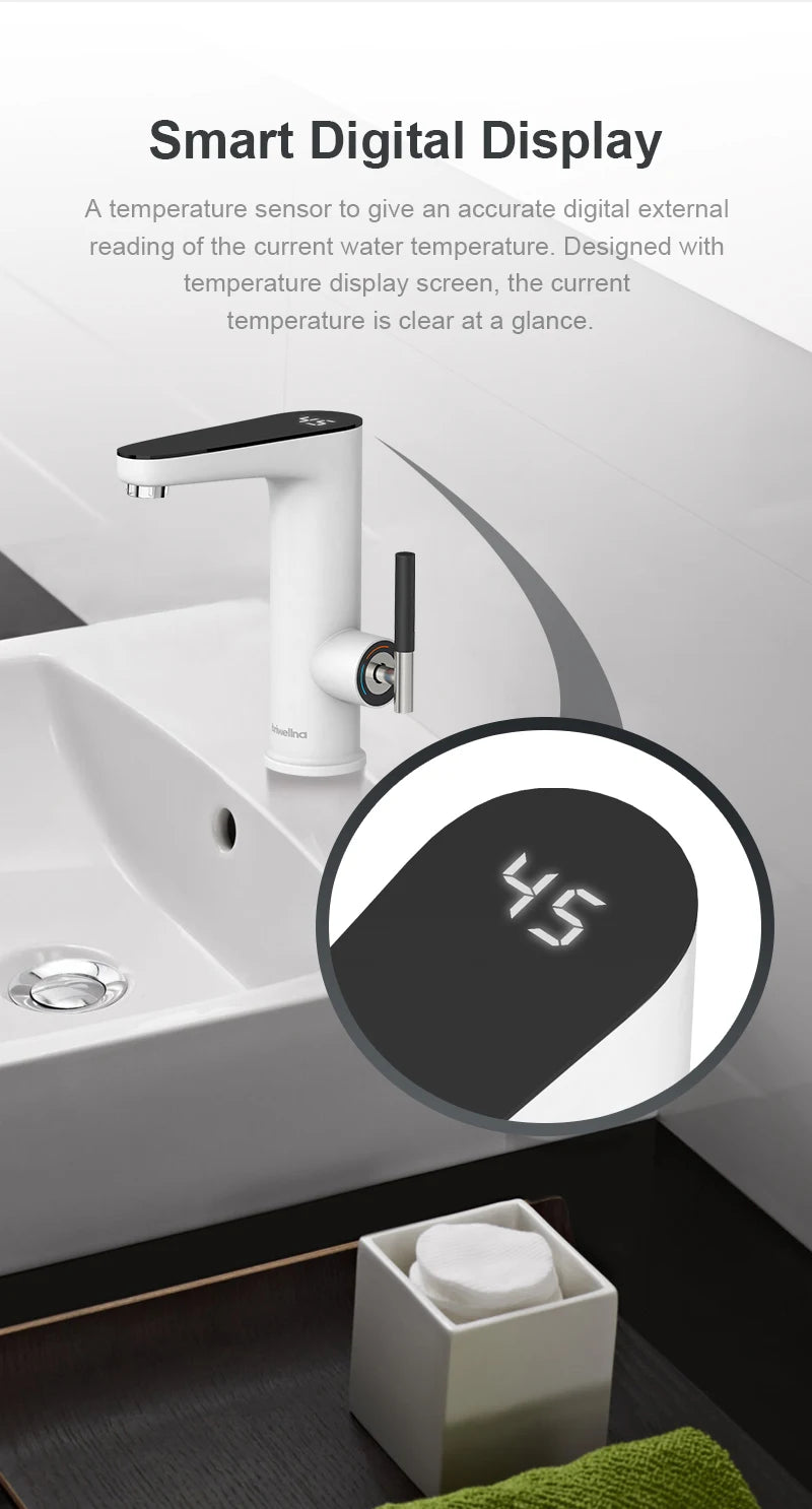 Briwellna Electric Water Heater Faucet 220V – Instant Tankless Kitchen Heating Tap