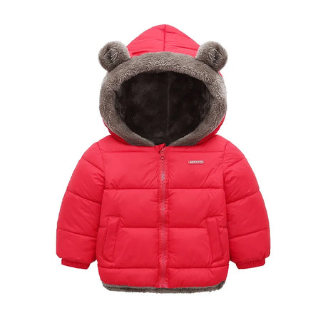 Kids Winter Thick Hooded Jacket – Boys & Girls Padded Fleece Warm Coat | Children’s Cotton Outerwear Cashmere Snowsuit
