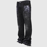 2025 Streetwear Men’s Washed Denim Jeans with Utility Pockets