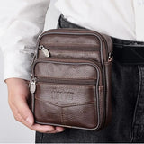 Trendy Men's Genuine Leather Crossbody Multifunctional Shoulder Bag