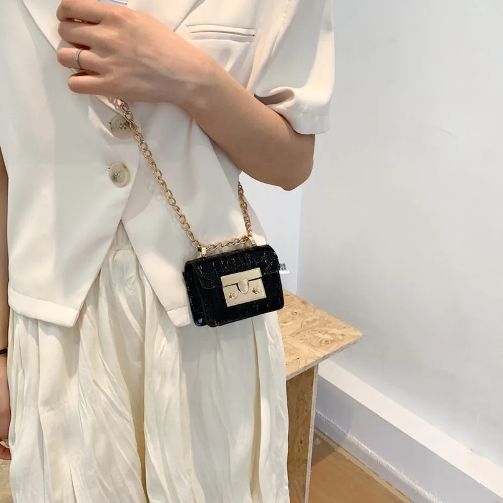 PU Mini Handbag for Women | Chain Shoulder Bag, Cute Small Tote & Coin Pouch
