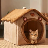 Foldable Pet House – Washable Cat & Dog Cave Bed for Small Pets