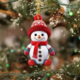 2D Acrylic Christmas Snowman Pendant – Cartoon Hanging Ornament for Tree, Home, Garden & Party Decoration (2025)