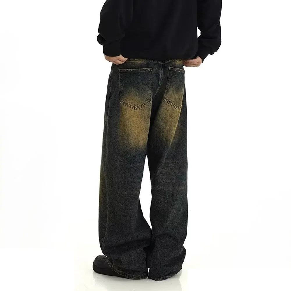 Men’s Retro Casual Washed Straight-Leg Streetwear Jeans