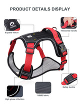 Tactical Reflective Dog Harness – 1680D Waterproof Vest for Medium & Large Dogs
