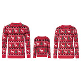Matching Family Christmas Sweaters – Snowflake & Reindeer Knitted Long Sleeve Pullovers | Holiday Round Neck Jersey Tops