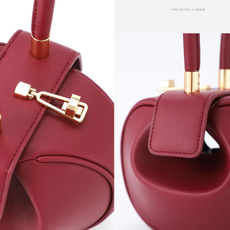 Stylish Round Ball PU Leather Mini Shoulder Handbag