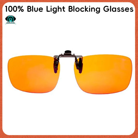 Clip-On Blue Light Blocking Glasses – 100% Red Lens Anti-Fatigue Detachable Filter for Gaming & Computer Use