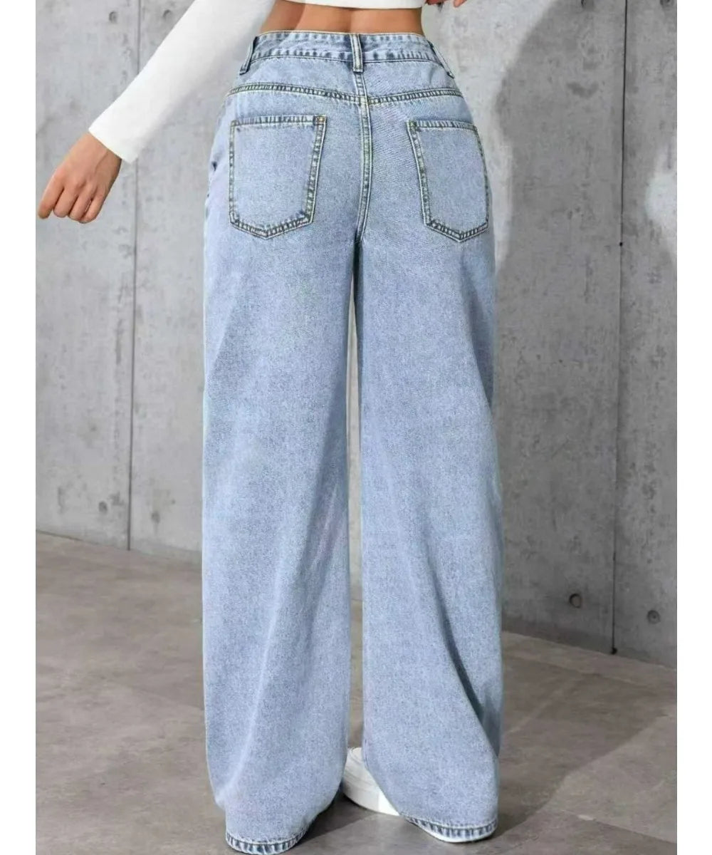 Women’s Wide-Leg Straight Denim Jeans