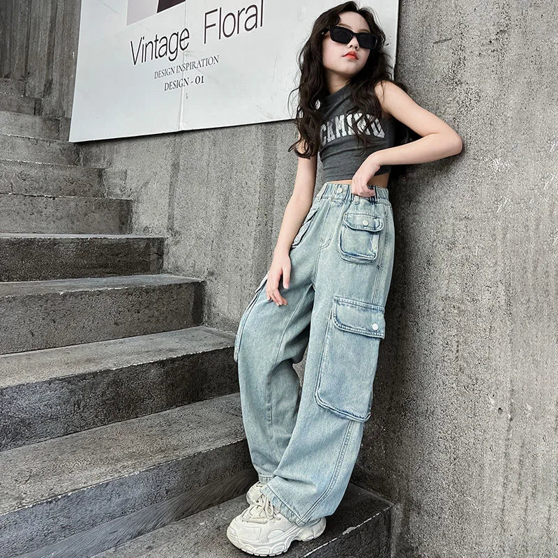 Girls' Hip-Hop Baggy Jeans