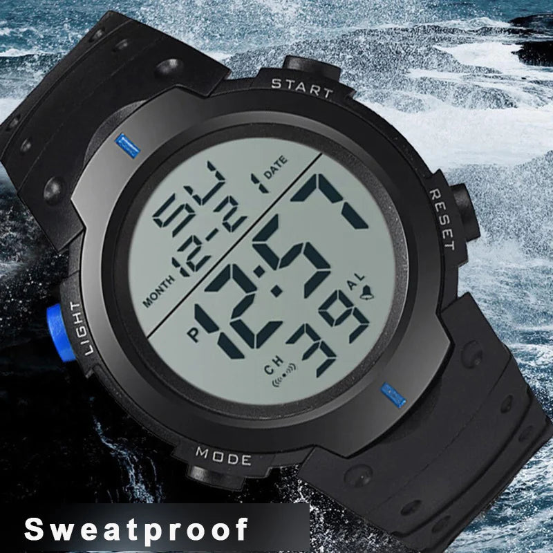 Men’s Electronic Sports Watch – Waterproof Luminous Multifunction Digital Wristwatch | Outdoor Fitness Large Screen Watch