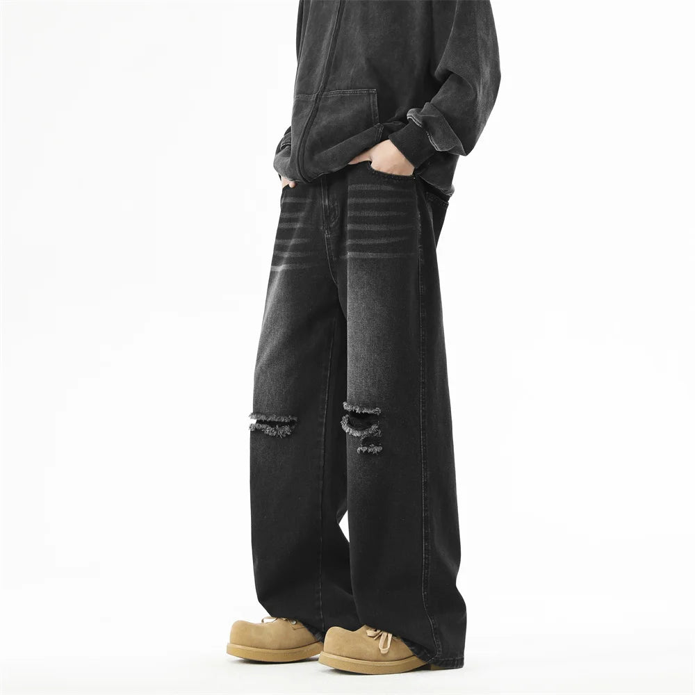 Trendy Men’s High Street Ripped Jeans