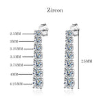 OEVAS 925 Sterling Silver Moissanite Earrings – 2.82CT Long Tassel Diamond Earrings | Sparkling Luxury Party Jewelry for Women