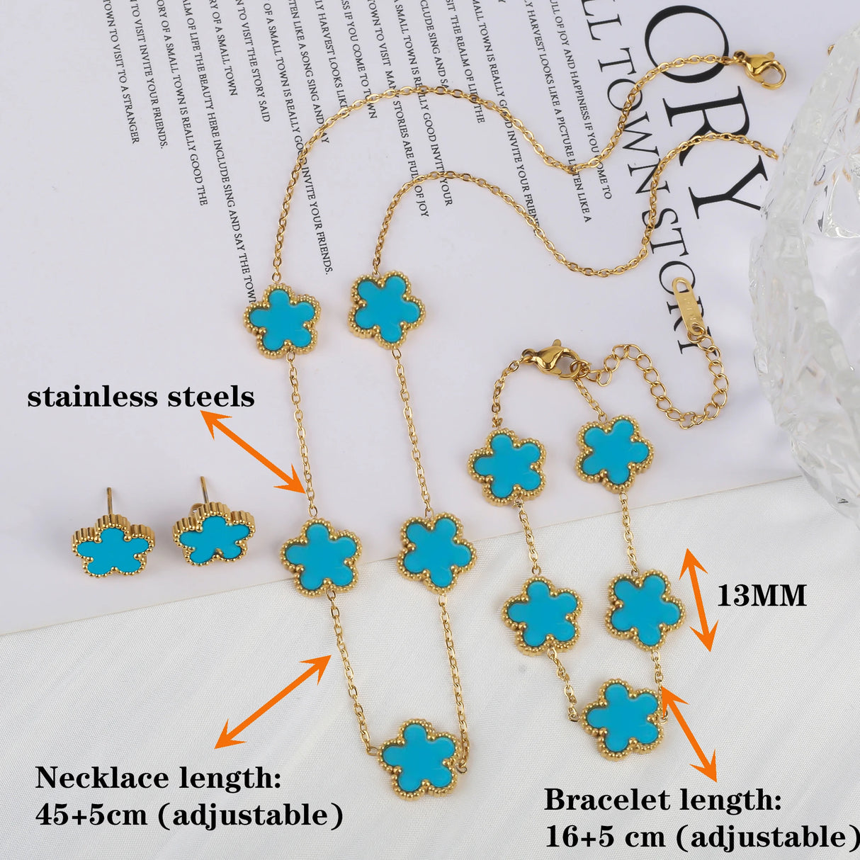 Elegant Clover Bracelet for Women – Adjustable Five-Petal Design
