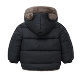 Kids Winter Thick Hooded Jacket – Boys & Girls Padded Fleece Warm Coat | Children’s Cotton Outerwear Cashmere Snowsuit