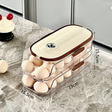 Refrigerator Egg Organizer – 1PCS Sliding Automatic Egg Roller Storage Carton