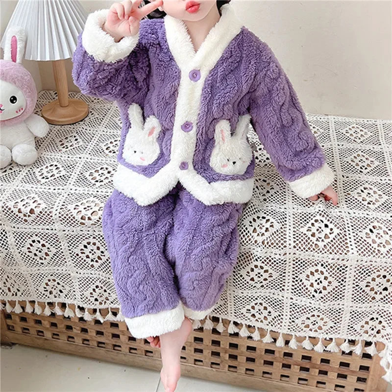 Autumn and Winter Children Pajamas | Warm Kids Sleepwear Set