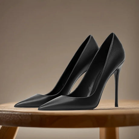 Women's Brown Leather - Corporate Pointed High Heels