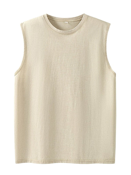 Men’s Washed Cotton Loose Sleeveless Tank Top