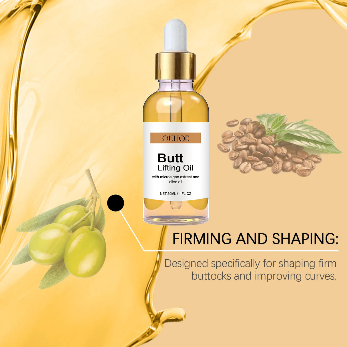 Buttock Enlargement Oil – Natural Hip Lifting & Firming Growth Serum